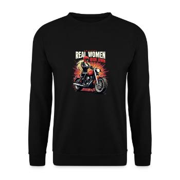 Real Women Ride Their Own für eine - Unisex Pullover - Schwarz - Vorne - Alina (178cm) & Michal (187cm)