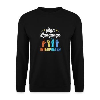 Langue des signes ASL sourd - Sweat-shirt Unisexe - noir - Devant - Alina (178cm) & Michal (187cm)