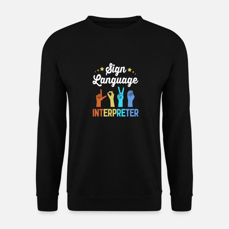 Gebärdensprache Gebärde ASL gehörlos - Unisex Pullover - Schwarz