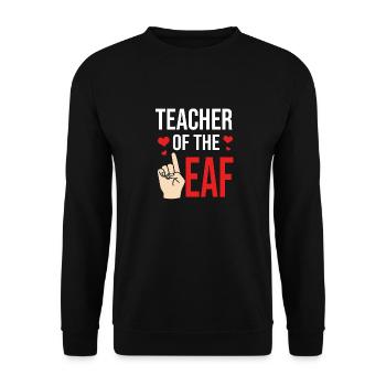 Langue des signes Enseignant sourd ASL - Sweat-shirt Unisexe - noir - Devant - Alina (178cm) & Michal (187cm)