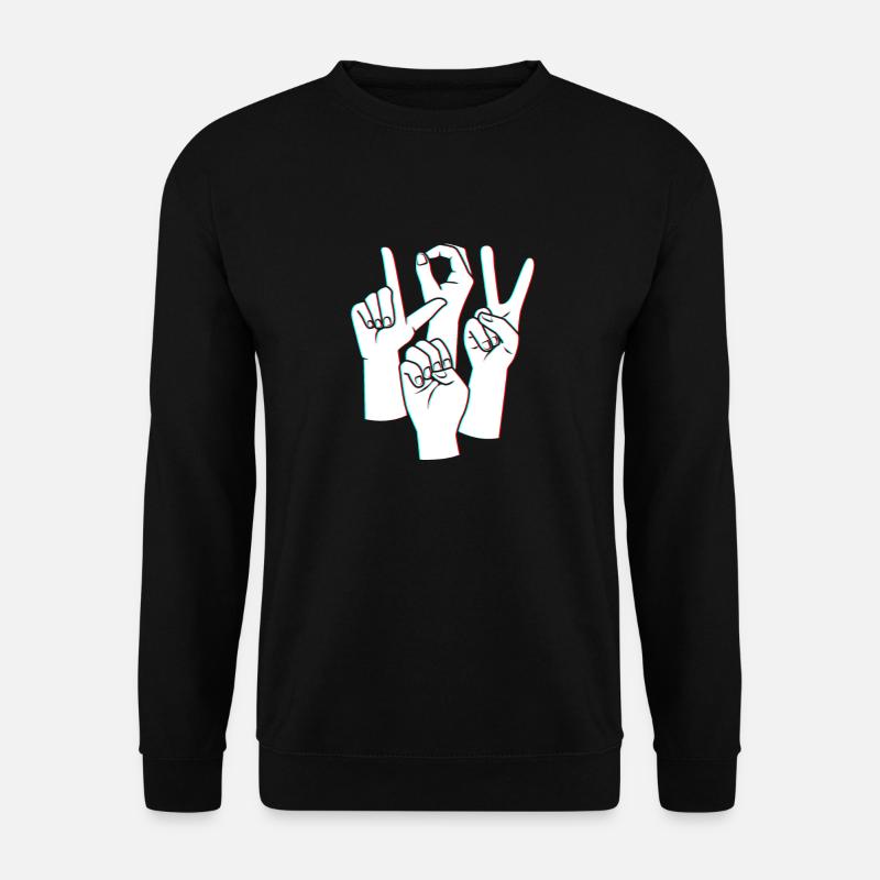 Sign language sign ASL deaf - Unisex Sweatshirt - black