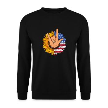 Langue des signes ASL sourd - Sweat-shirt Unisexe - noir - Devant - Alina (178cm) & Michal (187cm)