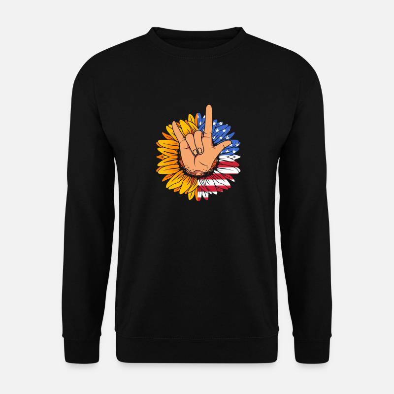 Sign language sign ASL deaf - Unisex Sweatshirt - black