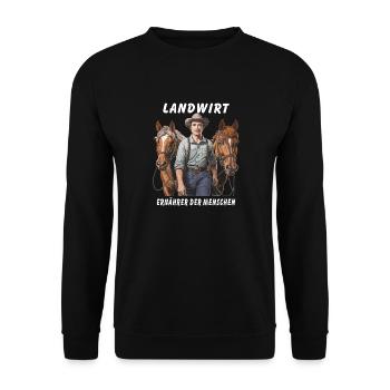 L’AGRICULTEUR, LE SOUTIEN DU PEUPLE - Sweat-shirt Unisexe - noir - Devant - Alina (178cm) & Michal (187cm)