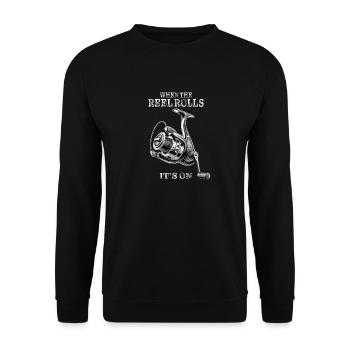 WHEN THE REEL ROLLS IT'S ON - Unisex Sweatshirt - black - Front - Alina (178cm) & Michal (187cm)