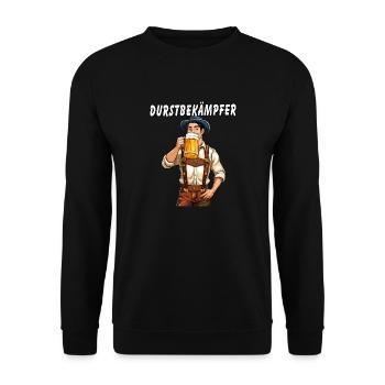 MAN BEER THIRST QUENCHER - Unisex Sweatshirt - black - Front - Alina (178cm) & Michal (187cm)