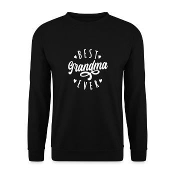 Best Grandma Ever Modern Calligraphy Mother's Day - Unisex Pullover - Schwarz - Vorne - Alina (178cm) & Michal (187cm)