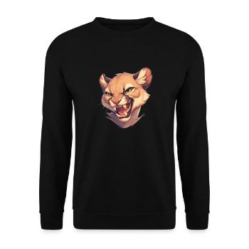 Cougar Mountain Lion Mountain Lion - Sweat-shirt Unisexe - noir - Devant - Alina (178cm) & Michal (187cm)