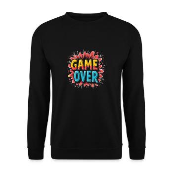 GAME OVER - Unisex Sweatshirt - black - Front - Alina (178cm) & Michal (187cm)