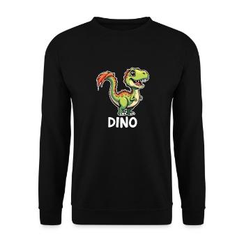 DINO - Sweat-shirt Unisexe - noir - Devant - Alina (178cm) & Michal (187cm)