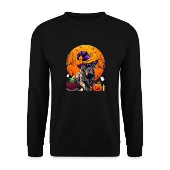 Funny Cane Corso Dog Witch Halloween Dog Lover - Unisex Sweatshirt - black - Front - Alina (178cm) & Michal (187cm)
