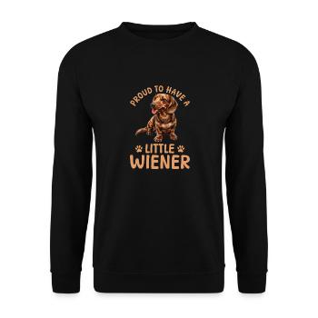 Dachshund Doxie Wiener Dog Proud - Unisex Pullover - Schwarz - Vorne - Alina (178cm) & Michal (187cm)