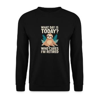 Rentner Ruhestand Rente Pensionierung - Unisex Pullover - Schwarz - Vorne - Alina (178cm) & Michal (187cm)