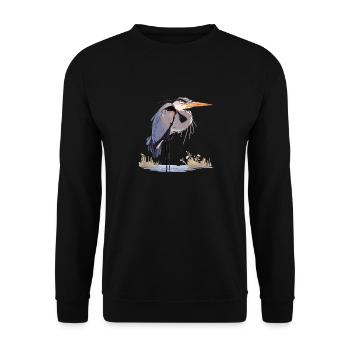 Heron Reiher - Unisex Sweatshirt - black - Front - Alina (178cm) & Michal (187cm)