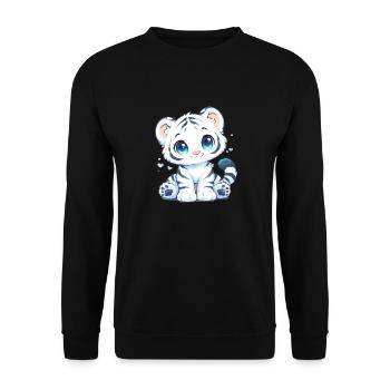 White Tiger Weißer Tiger - Unisex Pullover - Schwarz - Vorne - Alina (178cm) & Michal (187cm)
