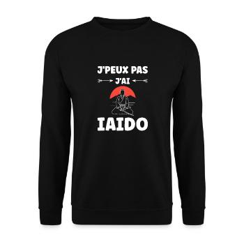 iaido - Sweat-shirt Unisexe - noir - Devant - Alina (178cm) & Michal (187cm)