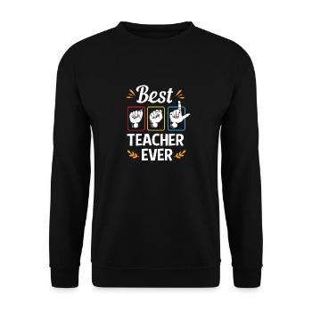 Langue des signes ASL sourd - Sweat-shirt Unisexe - noir - Devant - Alina (178cm) & Michal (187cm)
