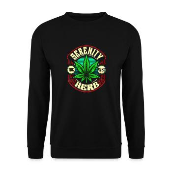 Serenity Herb 4/20 THC Rétro Vintage Cannabis - Sweat-shirt Unisexe - noir - Devant - Alina (178cm) & Michal (187cm)