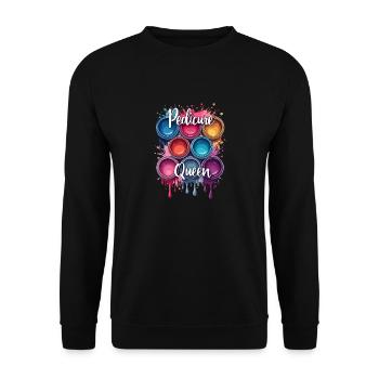 Pedicure Queen für eine Fußpflegerin - Unisex Pullover - Schwarz - Vorne - Alina (178cm) & Michal (187cm)