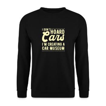 Classic Cars Collector Funny Vintage Car - Unisex Sweatshirt - black - Front - Alina (178cm) & Michal (187cm)