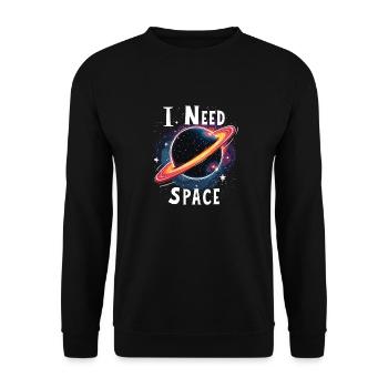 ICH BRAUCHE PLATZ - Unisex Pullover - Schwarz - Vorne - Alina (178cm) & Michal (187cm)