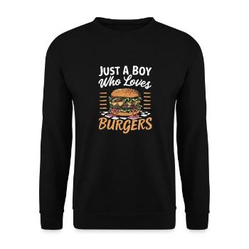 Burger Fast Food Hamburger Cheesburger Burgers - Unisex Pullover - Schwarz - Vorne - Alina (178cm) & Michal (187cm)