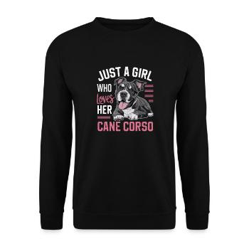 Cane Corso Hund - Unisex Pullover - Schwarz - Vorne - Alina (178cm) & Michal (187cm)