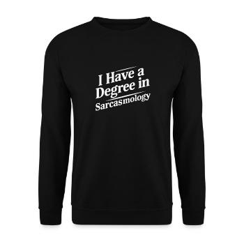 Lustig Sarkasmus sarkastischer Humor Ironie - Unisex Pullover - Schwarz - Vorne - Alina (178cm) & Michal (187cm)