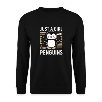 Pinguin Pinguine Tier - Unisex Pullover - Schwarz - Vorne - Alina (178cm) & Michal (187cm)