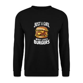 Burger Fast Food Hamburger Cheesburger Burgers - Unisex Pullover - Schwarz - Vorne - Alina (178cm) & Michal (187cm)