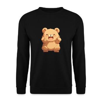 Bear Bären Bär - Unisex Pullover - Schwarz - Vorne - Alina (178cm) & Michal (187cm)