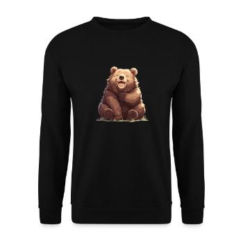 Bear Bären Bär - Unisex Pullover - Schwarz - Vorne - Alina (178cm) & Michal (187cm)
