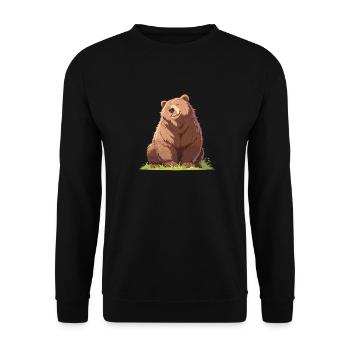 Bear Bären Bär - Unisex Pullover - Schwarz - Vorne - Alina (178cm) & Michal (187cm)