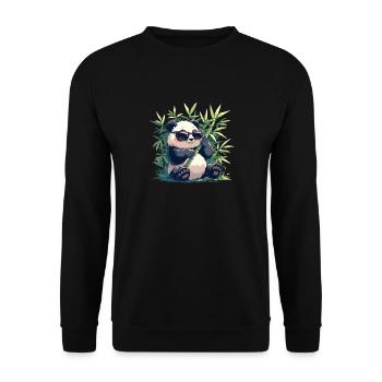 Pandas Panda - Unisex Pullover - Schwarz - Vorne - Alina (178cm) & Michal (187cm)