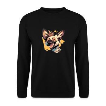 Wild Dog Wildhunde Wildhund - Unisex Sweatshirt - black - Front - Alina (178cm) & Michal (187cm)