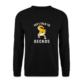 Leopard Gecko - Unisex Sweatshirt - black - Front - Alina (178cm) & Michal (187cm)