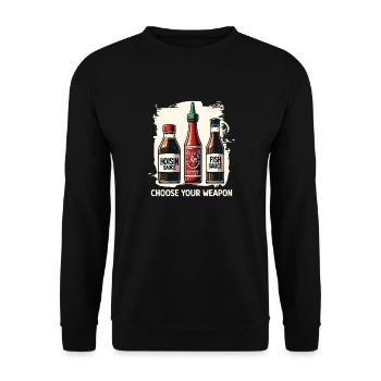 Funny Pho Sauces - Unisex Sweatshirt - black - Front - Alina (178cm) & Michal (187cm)