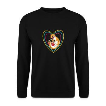Leopard Gecko - Unisex Pullover - Schwarz - Vorne - Alina (178cm) & Michal (187cm)