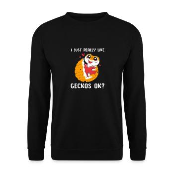 Gecko léopard - Sweat-shirt Unisexe - noir - Devant - Alina (178cm) & Michal (187cm)