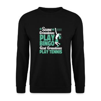 Drôle de joueur de tennis raquette grand-mère - Sweat-shirt Unisexe - noir - Devant - Alina (178cm) & Michal (187cm)
