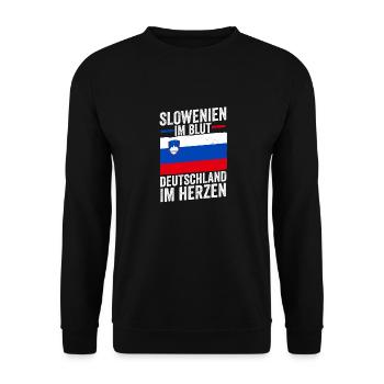 Slowenen Deutschland Deutsch Slowenien - Unisex Pullover - Schwarz - Vorne - Alina (178cm) & Michal (187cm)