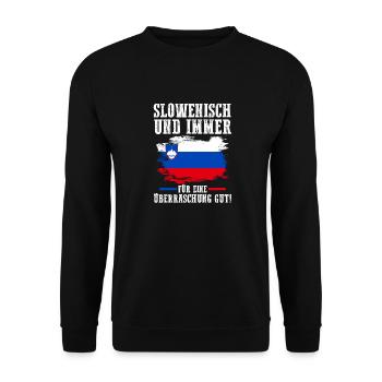 Slovènes Slovénie - Sweat-shirt Unisexe - noir - Devant - Alina (178cm) & Michal (187cm)