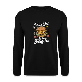 Burger Fast Food Hamburger Cheesburger Burgers - Unisex Pullover - Schwarz - Vorne - Alina (178cm) & Michal (187cm)