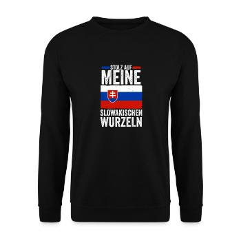Slowaken Slowakei - Unisex Pullover - Schwarz - Vorne - Alina (178cm) & Michal (187cm)