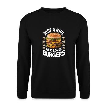 Burger Fast Food Hamburger Cheesburger Burgers - Unisex Pullover - Schwarz - Vorne - Alina (178cm) & Michal (187cm)