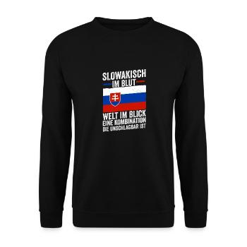 Slowaken Slowakei - Unisex Pullover - Schwarz - Vorne - Alina (178cm) & Michal (187cm)