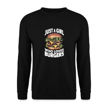 Burger Fast Food Hamburger Cheesburger Burgers - Unisex Pullover - Schwarz - Vorne - Alina (178cm) & Michal (187cm)