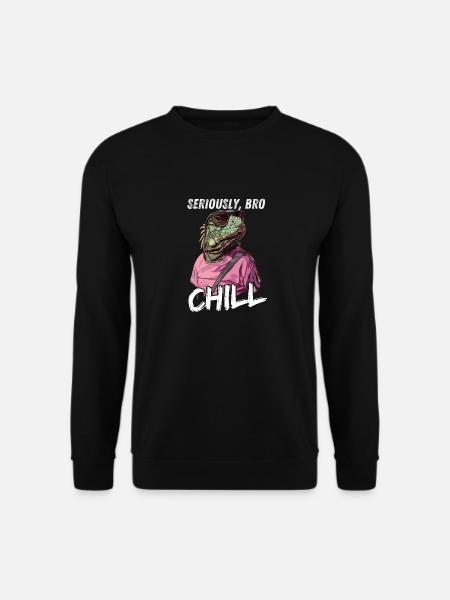 Seriously Bro Chill Eidechse Meme Design - Unisex Pullover - Schwarz