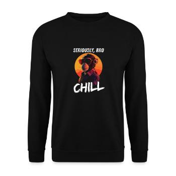 Sérieusement Bro Chill Monkey Sunset Gamer - Sweat-shirt Unisexe - noir - Devant - Alina (178cm) & Michal (187cm)
