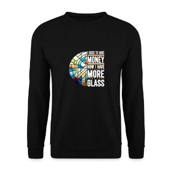 Stained Glass Artist Stained Glass Art - Unisex Sweatshirt - black - Front - Alina (178cm) & Michal (187cm)